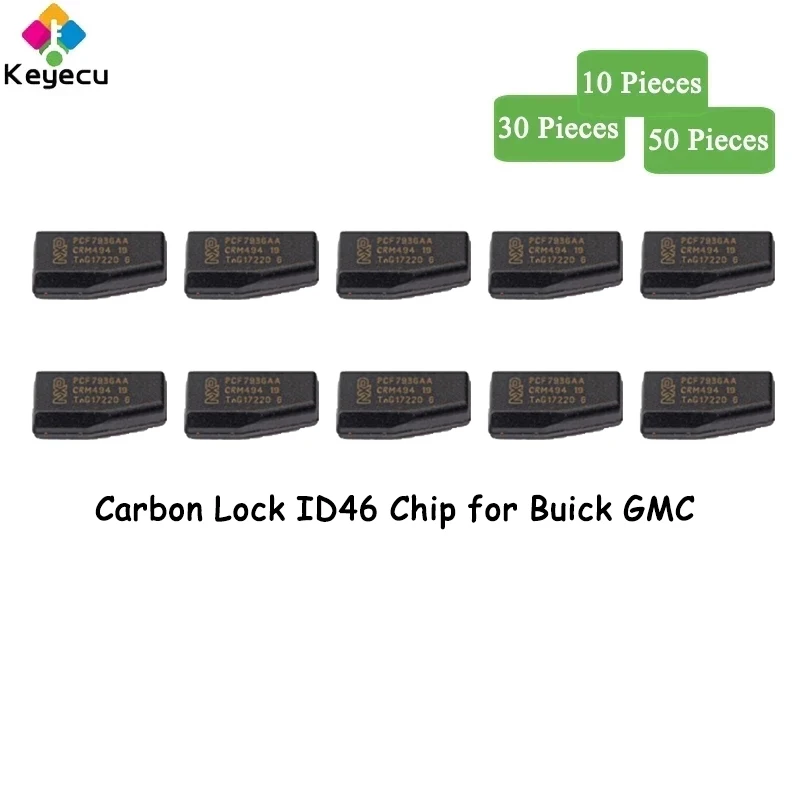 

KEYECU 10 30 50 Pieces Carbon Lock ID46 Transponder Chip for Buick for GMC Remote & Transponder Key