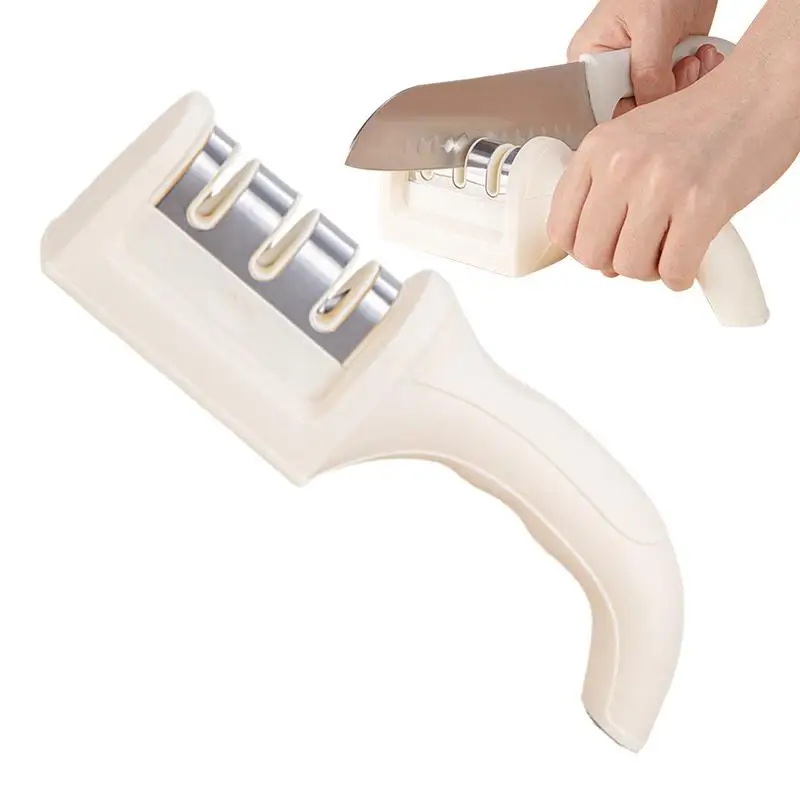 Scissors Sharpening Tool 3-Stage Handheld Cutter Sharpener Grindstone Tool Chopper Sharpener Multifunctional Kitchen Sharpener