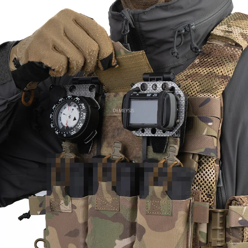 戦術的なmolle携帯電話ホルダー、コンパスgpsナビゲーションボード付き、折りたたみ式ハンティングエアソフトベストプレートキャリアアクセサリー