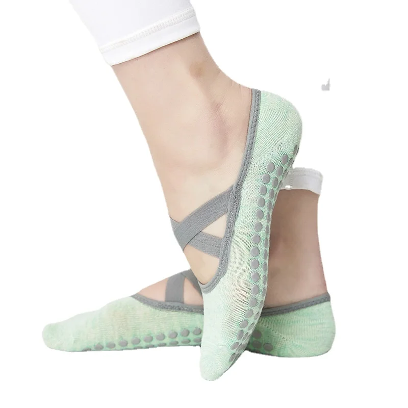 

Women High Quality Bandage Yoga Socks Anti-Slip Quick-Dry Damping Pilates Ballet Socks Good Grip For Women Cotton Socks