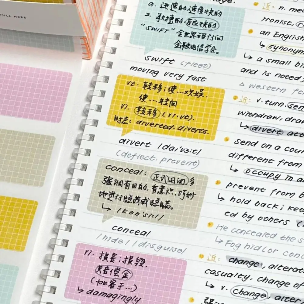 100PCS/Set Creative Pull-out Design Memo Pad Full Adhesive DIY Sticky Note Multifunctional Labels Stickers Creative Stationery