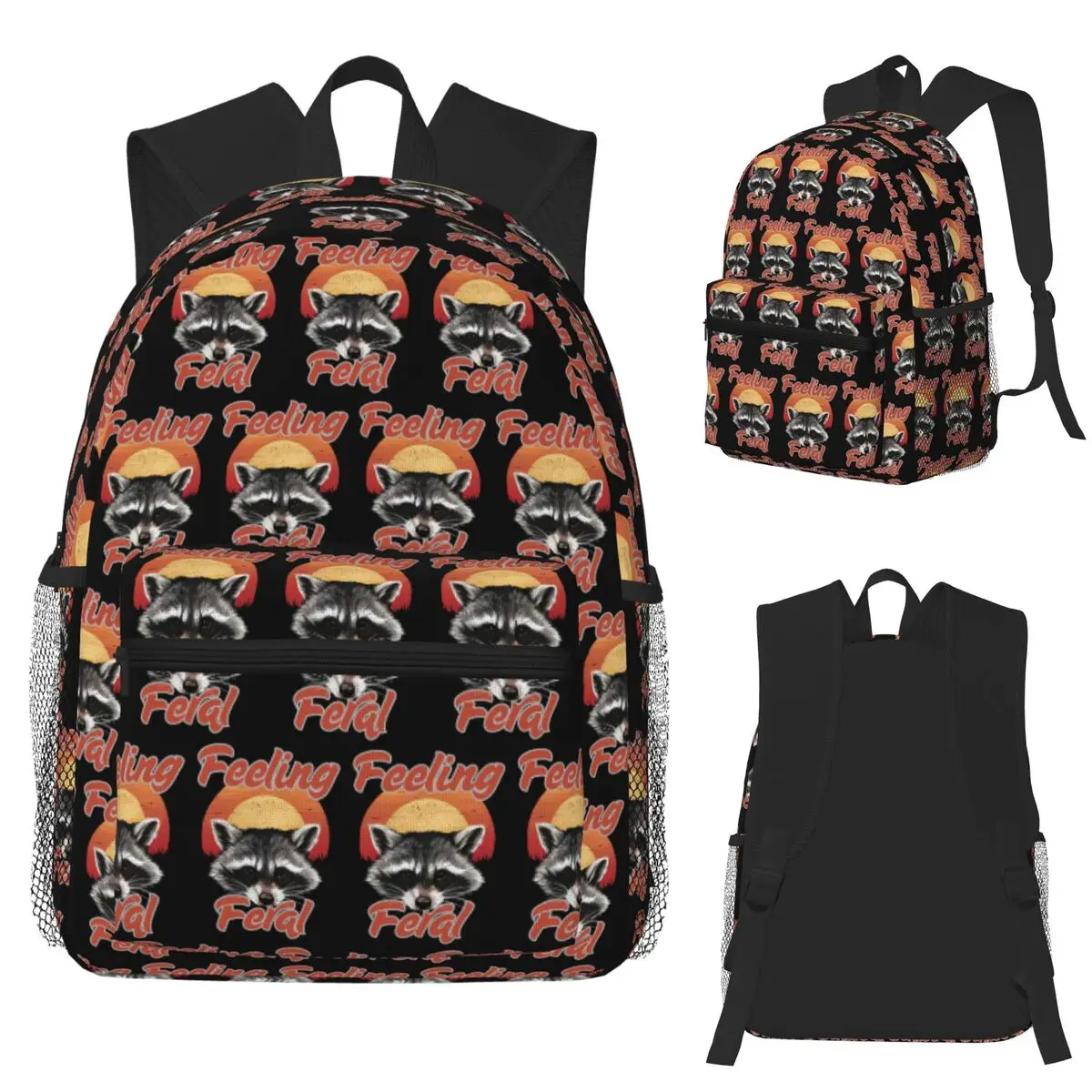 

Feeling Feral Student Backpack School Bag Hiking Travel Daypack for Boys Girls Fashion Bookbag Shoulder Bags