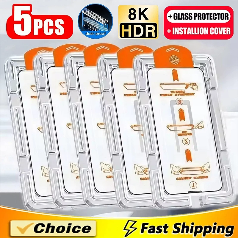 

Oleophobic Coating Dust Free Easy Installation Screen Protector For iPhone 16 15 14 13 12 11 17 Pro Max Mini XR X XS 7 8 16 Plus