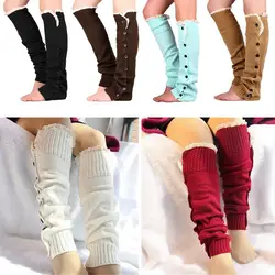 Women Leg Warmers Knitted Boot Socks Lace Knee High Long Socks Warm Elastic Winter Foot Covers