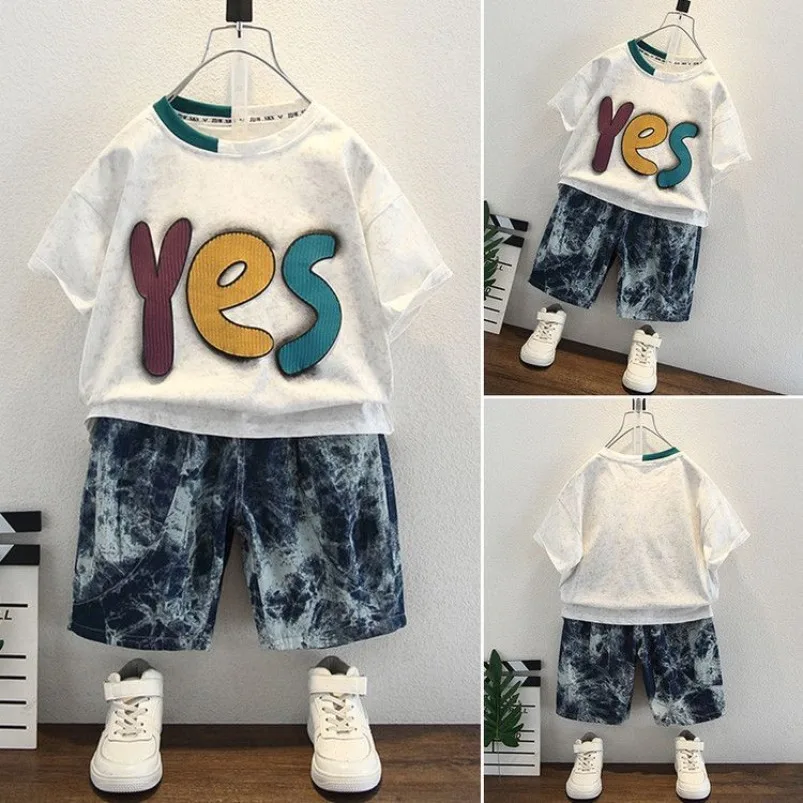 

Baby Boys Children's Clothes 2pcs Set Summer Striped Casual Short Sleeves + Fashionable Handsome Black Shorts Two-Pieces Suits
