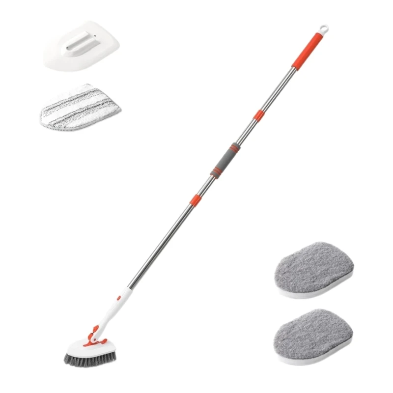 Épurateur carrelage salle bain réglable, brosse nettoyage salle bain, longue brosse nettoyage adaptée au