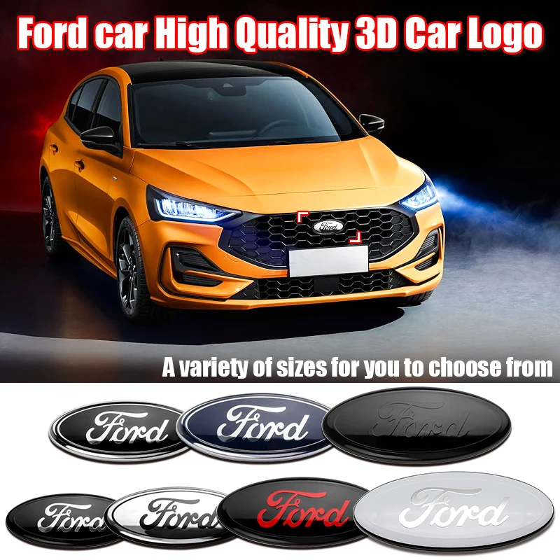 Autocollant de capot de calandre de voiture, 12.5 ~ 22.5cm, accessoires de coffre pour Ford Focus mk2 mk3 Fiesta mk7 Ranger Mondeo mk4 S-MAX Kuga