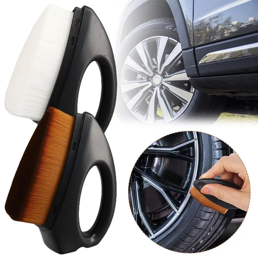 Mini Car Tire Detailing Brush Synthetic Fiber Auto Tire Shine Applicator Wash Tire Cleaner Portable Car Interior Cleaning Tool