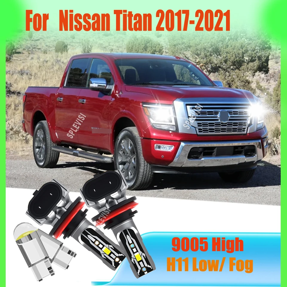 

9005 H11 LED White Headlight Fog Bulbs 150W/Pair - Say Goodbye to Dim, Weak Lighting For Nissan Titan 2017 2018 2019 2020 2021