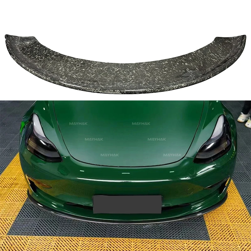 Customisable Forge Carbon Fiber Front Bumper Splitter Lip Auto Spoiler Lip for  Model 3 Car Exterior Accessories Parts
