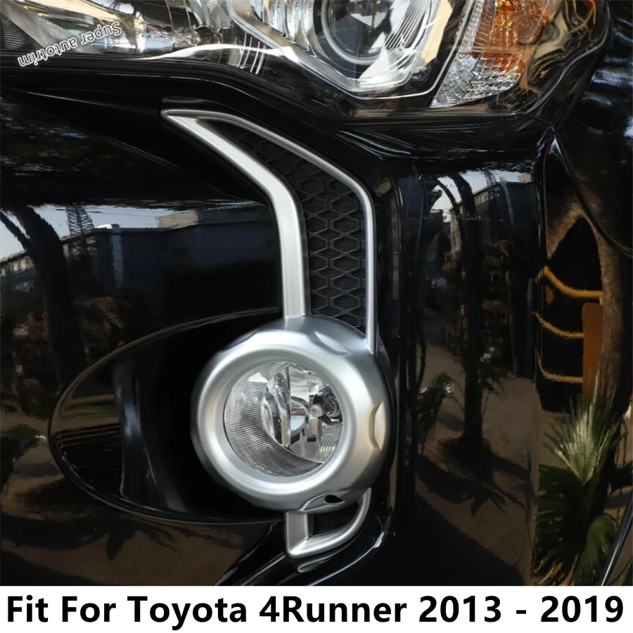 

Car Front Bumper Fog Lights Lamps Frame Decorative Sequins Cover Trim Fit For Toyota 4Runner 2013 - 2019 ABS Matte Accessories