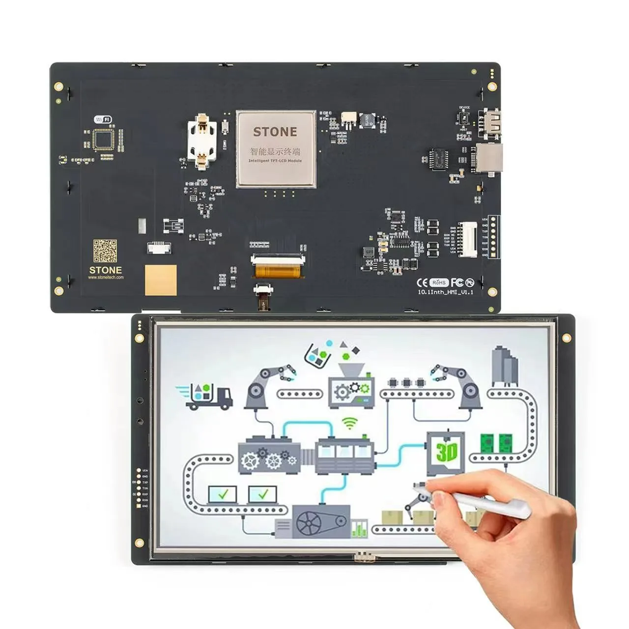 

LCD Touch Panel 10.1 262k true-to-life colors. This offers 300 nit brightness, LED back light, View Area 108.0mm* 64.8mm