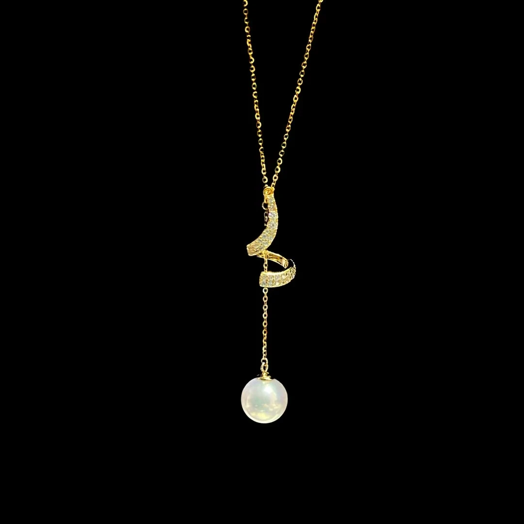 S925 Sterling Silver Necklace Findings Jewelry Base Settings Mountings Parts Mounts for 10-11mm Pearls Stones 5pcs/lot