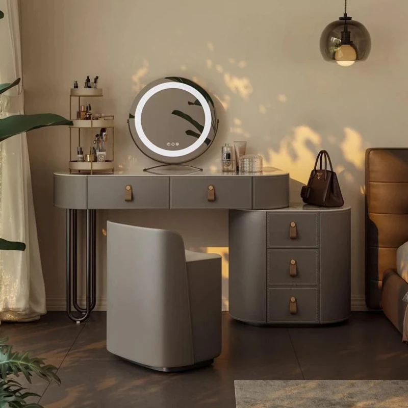 Makeup Nordic Vanity Table Storage Aesthetic Drawer Luxury Dressing Table Wood Stool Desk Vanitty Tocador Bedroom Furniture