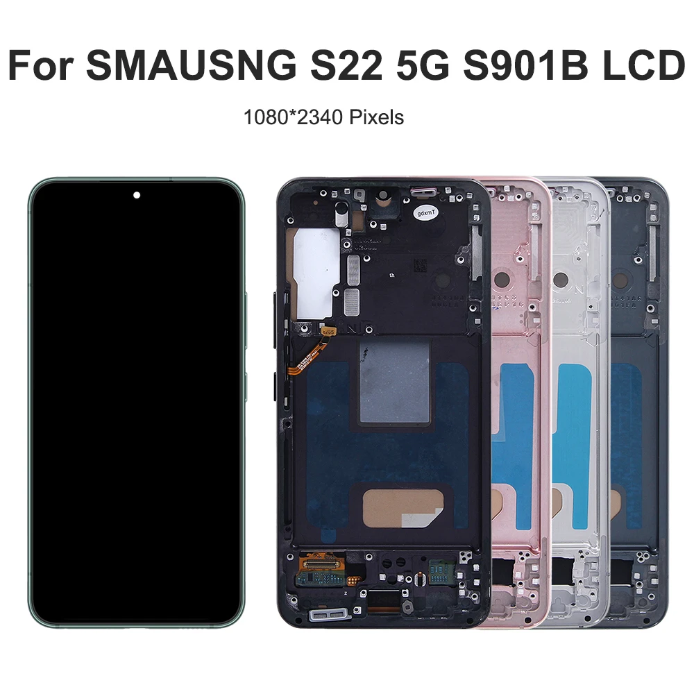 Tested S22 For Samsung For S22 5G S901B S901U S901W S901N S901E LCD Display Touch Screen Digitizer Assembly Replacement