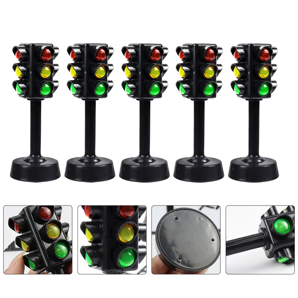 

12 Pcs Early Childhood Education Toys for Toddlers Kids Traffic Light Educational Signs Miniature Crosswalk Signal Models Abs