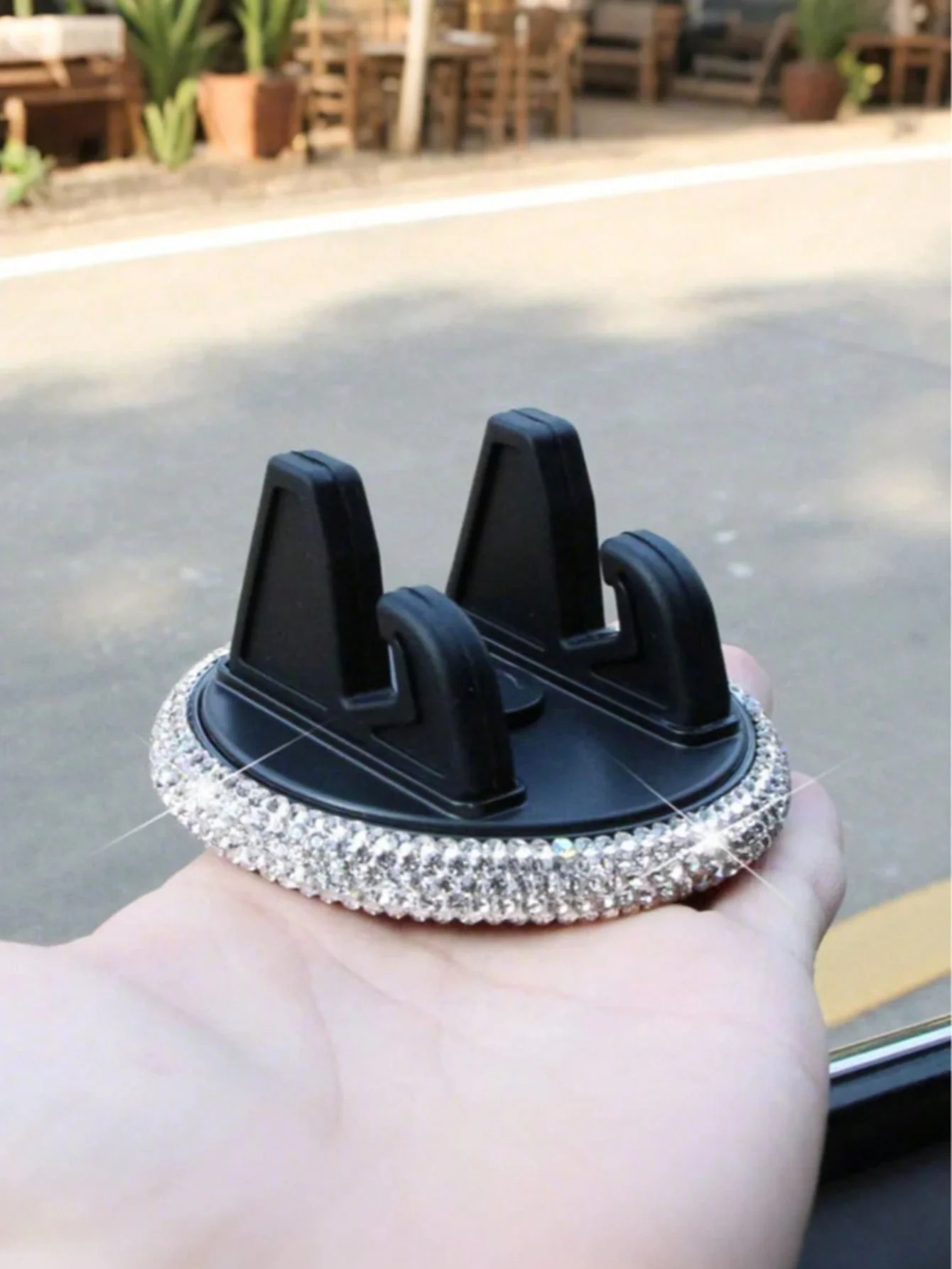 Supporto per telefono per auto Diamond: design femminile carino, supporti sul cruscotto, regolabile per viste paesaggistiche e ritratti, supporto adesivo