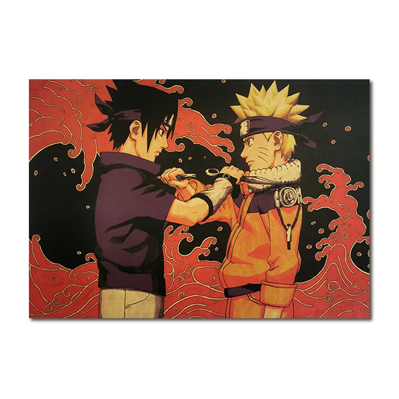 Anime Naruto Poster Figure Vintage Kraft Paper Cafe Bedroom Decorative Painting Dormitory Collection Naruto Sticker Poster Gift