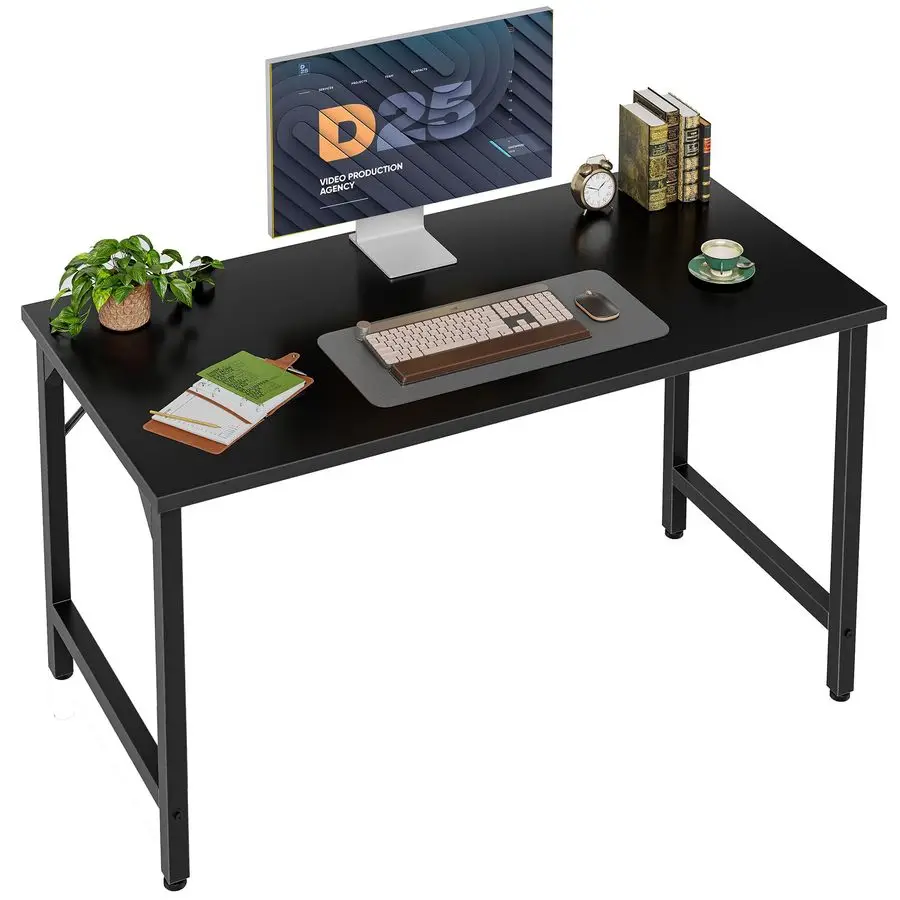 

40 inch Computer Desk, Small Home Office Desk Study Writing Kid Table, Simple PC Gaming Desk, Adjustable Feet, Black