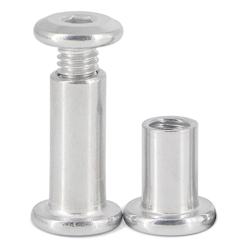 

10pcs/lot Stainless Steel Flat Hex Hexagon Socket Head Furniture Rivet Connector Insert Joint Sleeve Cap Nut M3 M4 M5 M6 M8