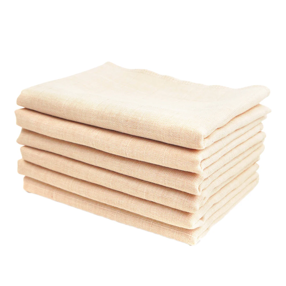 

6 pcs Double Layer Cotton Gauze Baby Burp Cloths Reusable Washcloths For Sensitive Skin Newborn Face Towel Nursing Towel Square