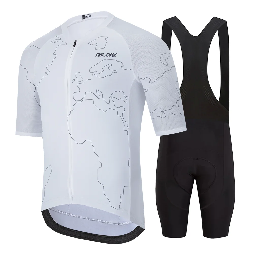 Raudax hommes manches courtes cyclisme Maillot ensemble vtt Maillot Ropa Ciclismo été vêtements de vélo respirant cyclisme vêtements Gel rembourré