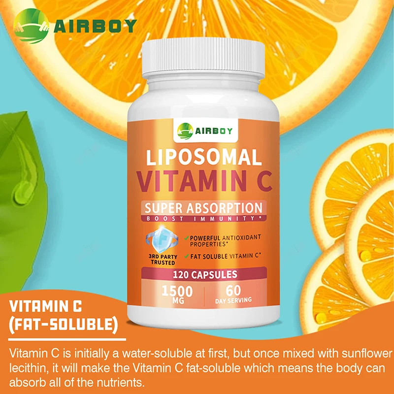 Liposomal Vitamin C - Immune System and Collagen Booster, Supports Respiratory and Nerve Health