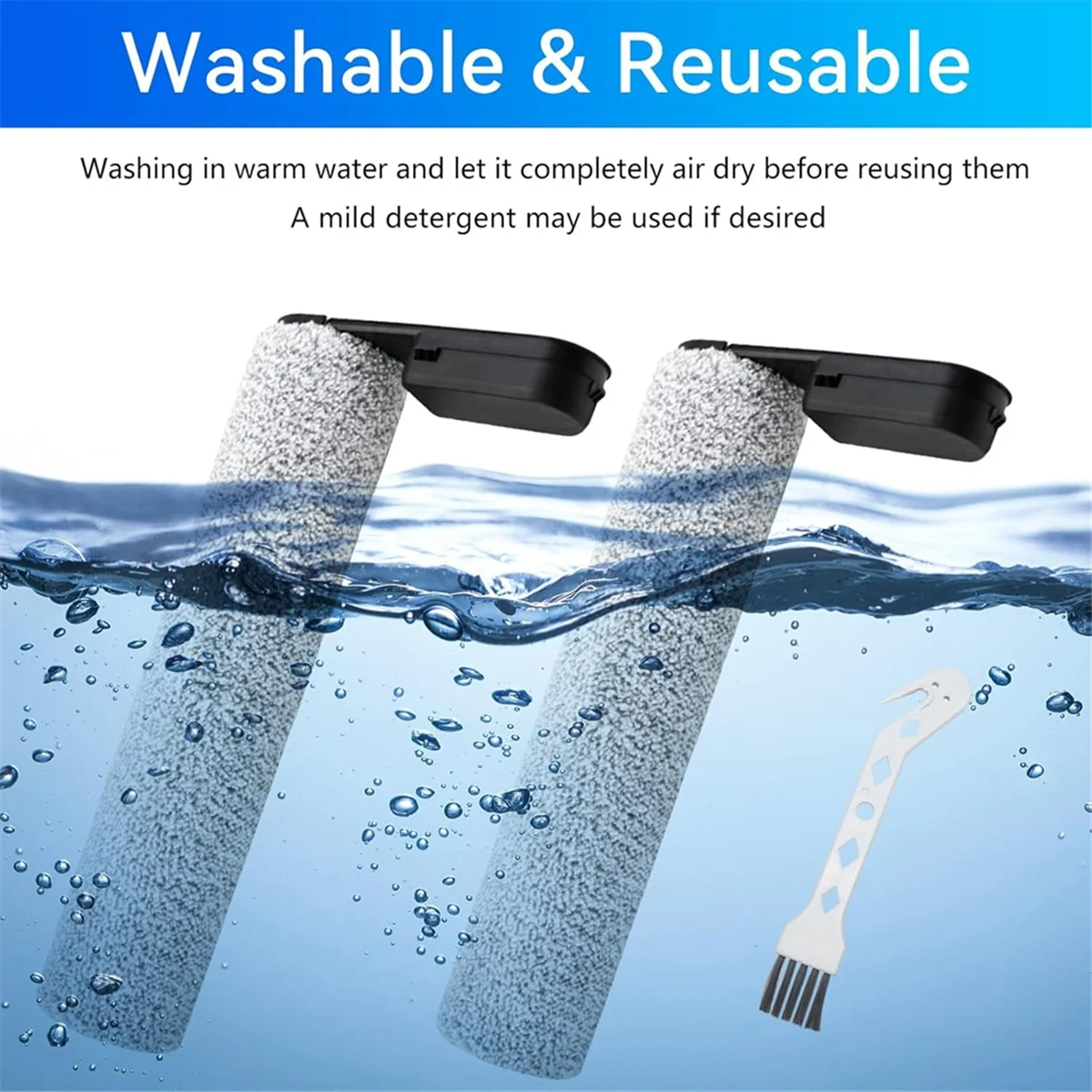 فرشاة الأسطوانة الرئيسية ABKR لـ Roborock Flexi/Flexi Pro/ A20 /A20 Pro مكنسة كهربائية رطبة وجافة قطع غيار مكنسة الفرشاة الرئيسية