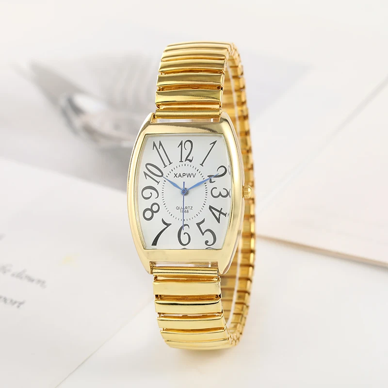 Arabisch groot digitaal tonvormig koppelhorloge Heren quartz vrijetijdshorloge voor middelbare leeftijd en ouderen Damesmode horloge Geschikt voor dagelijks gebruik