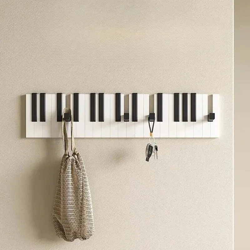 Piano Key Wall Hooks, Waterproof Fireproof Hanger Rack, Sturdy Coat Hook Organizer for Entryway, Mudroom, Office Storage