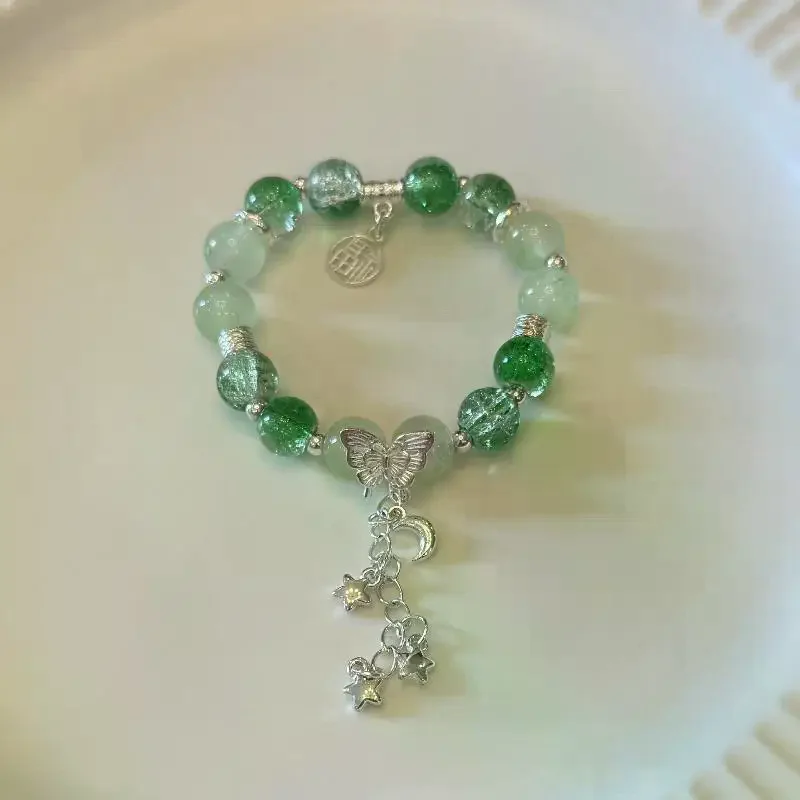 New Chinese Style Colorful Beaded Bracelet For Women Vintage Natural Stone Ethnic Handmade Chain Blessing Bracelet Jewelry Gift