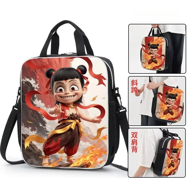 Nezha Aobing two-dimensional anime peripherals cartoon student tutoring large-capacity multifunctional crossbody canvas bag gift