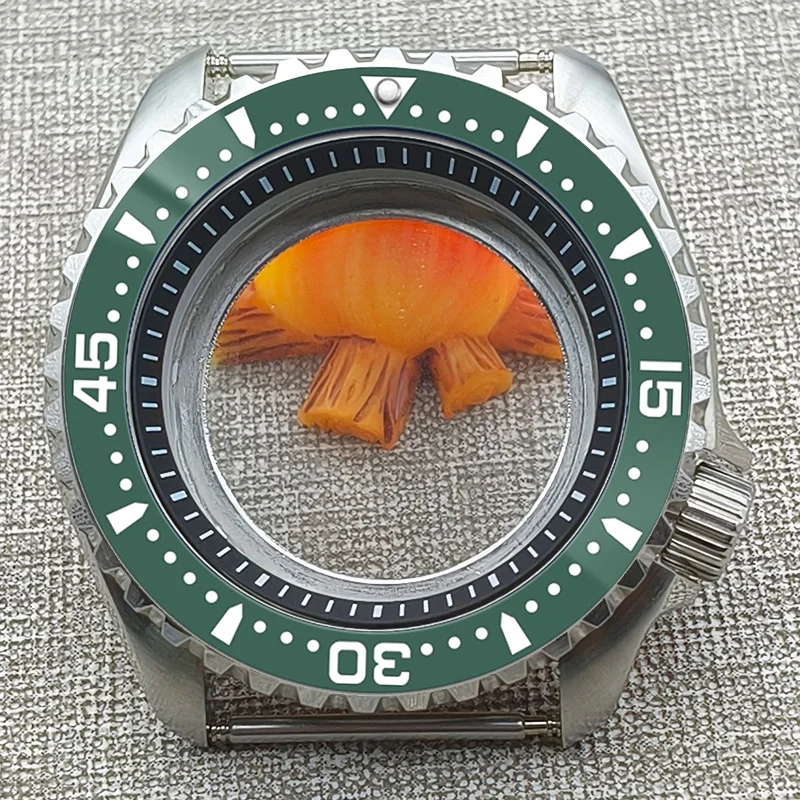 

42mm SKX007 Watch Case Transparent Back Cover Fits NH35 NH36 7S 4R35 Movement Dome Double Sapphire Glass Men's Dive Watch Cases