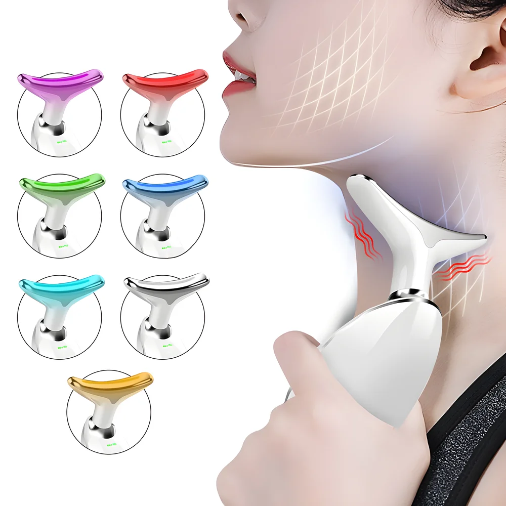 EMS Microcurrent Chin Lifting Face Neck Beauty Device LED Photon Firming Rejuvenation Anti Wrinkle Skin Care Facial Massager