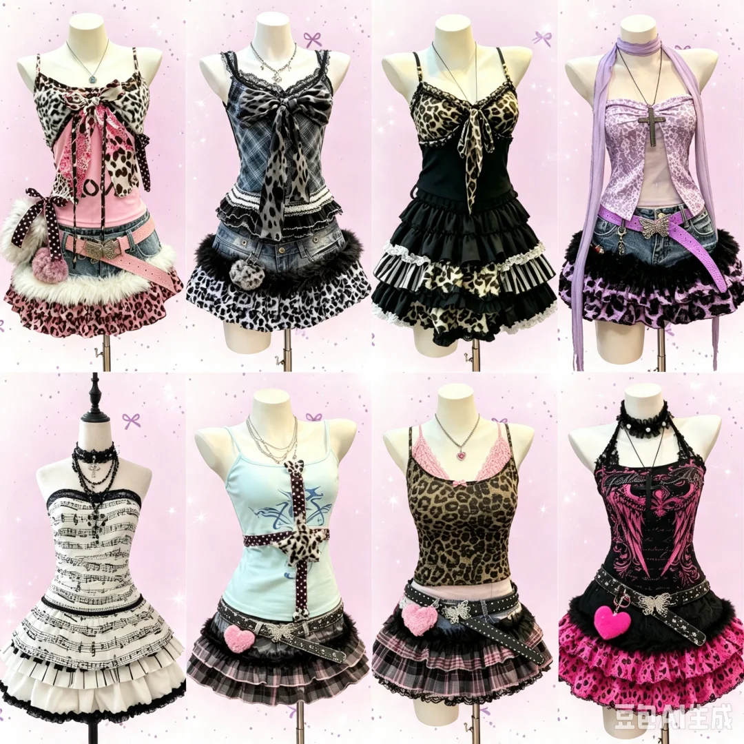 Summer Alt Clothing - Conjunto de Dos Piezas con Estampado