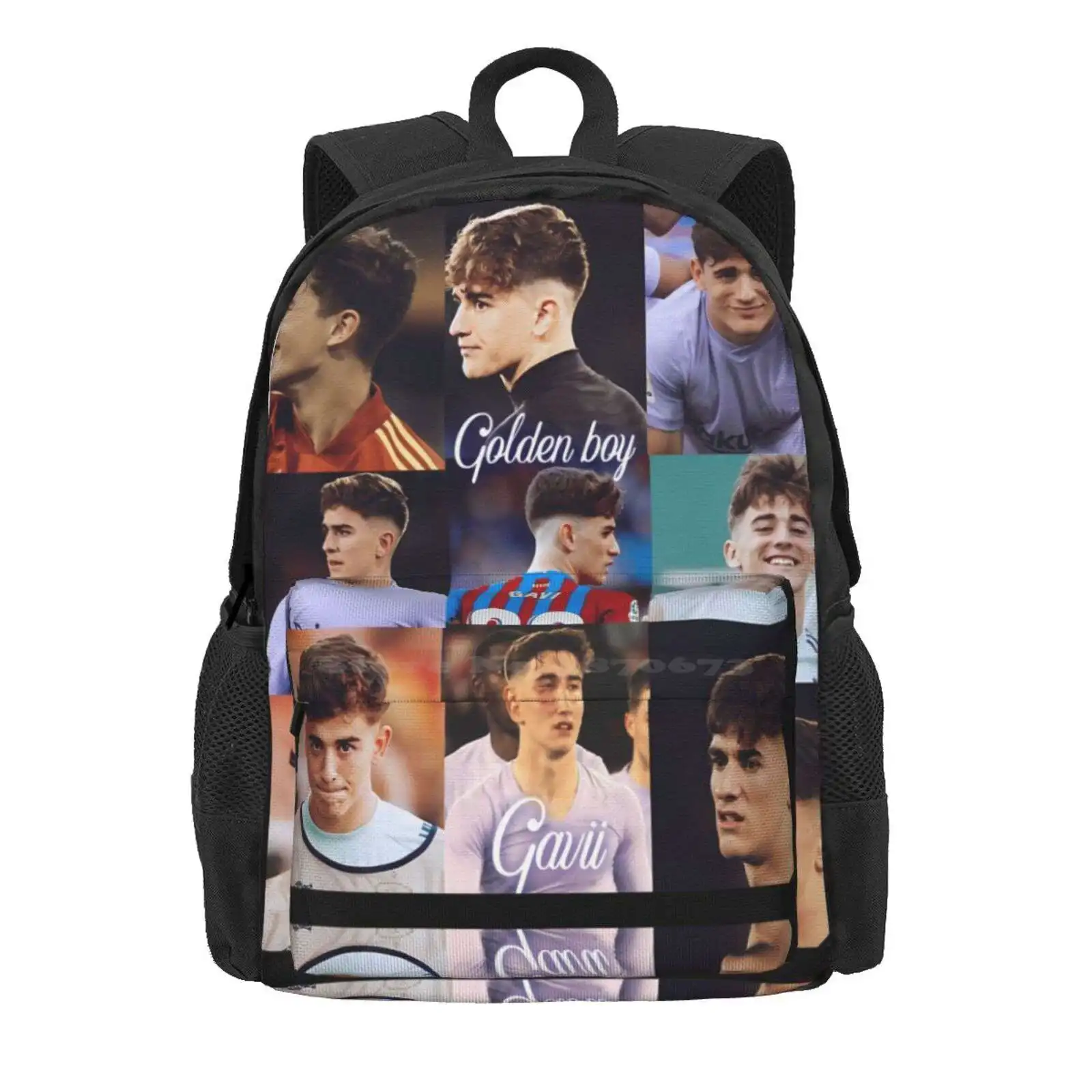 Collage Of Pablo Gavi Hot Sale Schoolbag Backpack Fashion Bags Pedri Golden Boy Ronald Araujo Soccer Gavi Spain Gavi Football