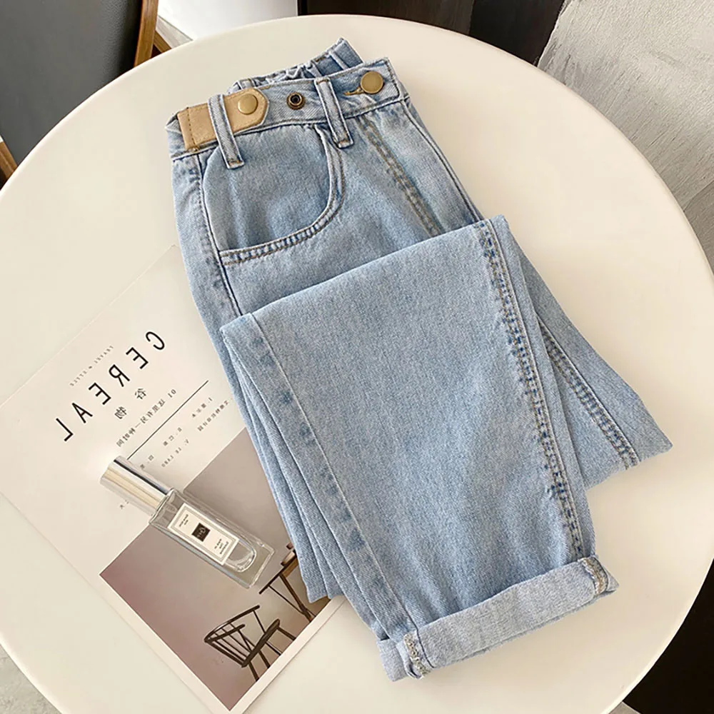 

Casual Loose Harem Pants Women Spring Autumn Oversize Ankle Length Denim Pants Female Baggy Jeans Size S-4XL Trousers