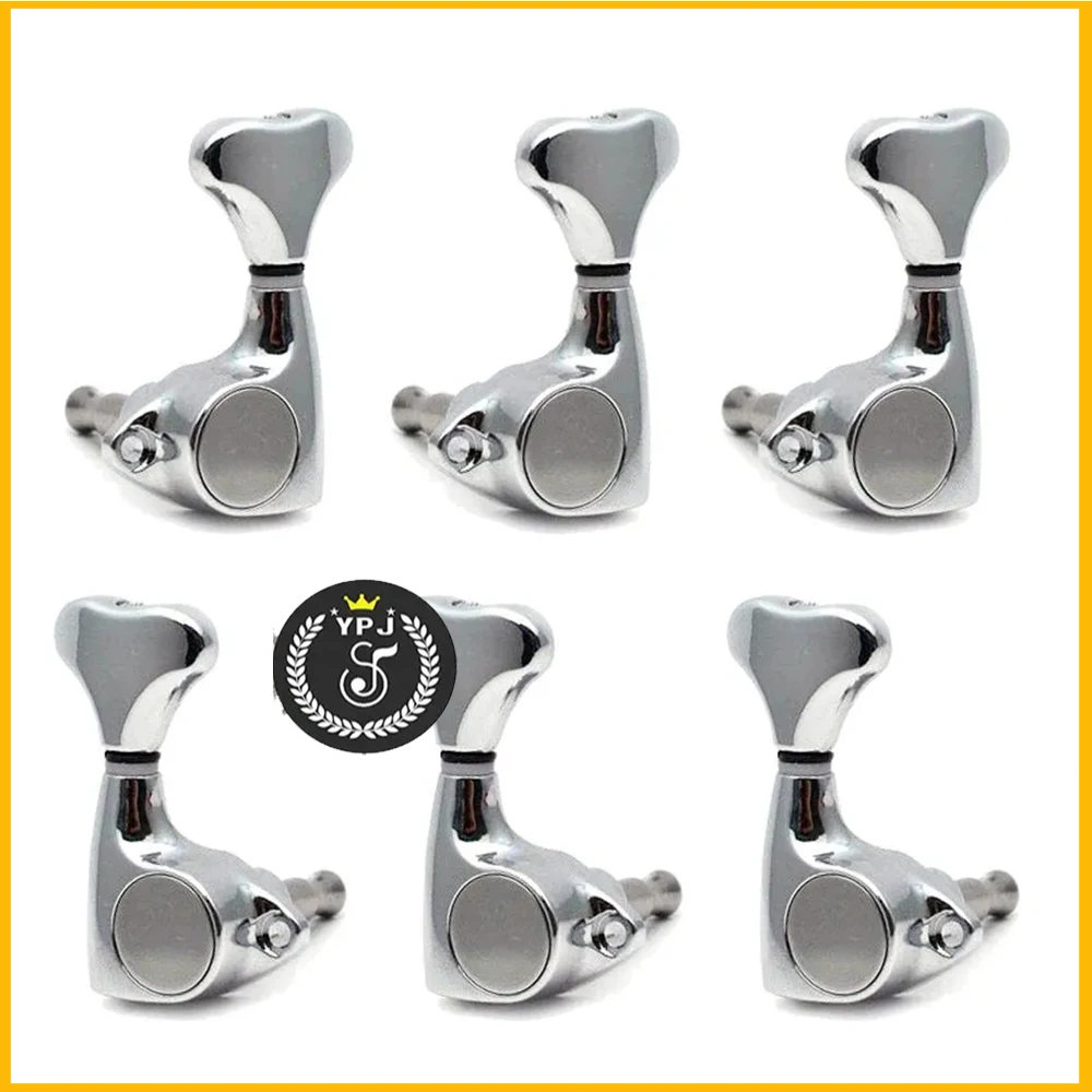 6 Pack Fit For Gotoh Style Acoustic Electric Guitar Tuners 3x3 Tuning Pegs Machine Heads 3L3R Chrome