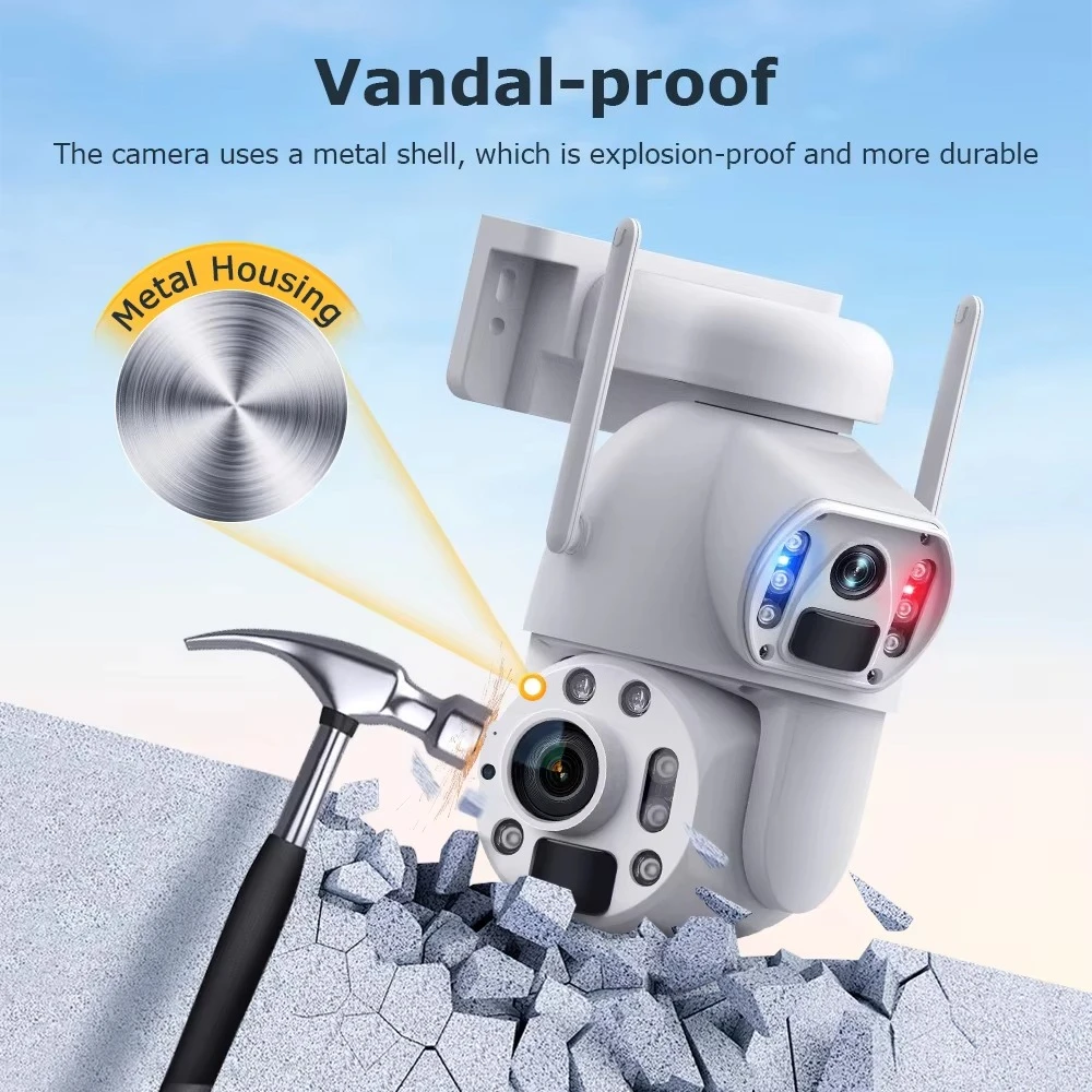 SECTEC 6MP 36X PTZ Solar Dual Lens IR Entfernung 150Meter Mini Solar PTZ 4G Karte Weiß Vollmetall Outdoor