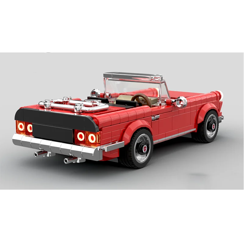 MOC-coche de bloques de construcción modelo 270 piezas TR6 rojo convertible clásico ciudad velocidad juguete niño regalo de Navidad