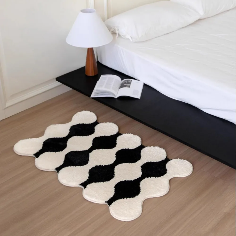 VIKAMA Teppiche im nordischen minimalistischen Stil für Wohnzimmer, Schlafzimmer, Bettvorleger, Fußmatten, rutschfeste Badezimmerteppiche und Heimdekoration