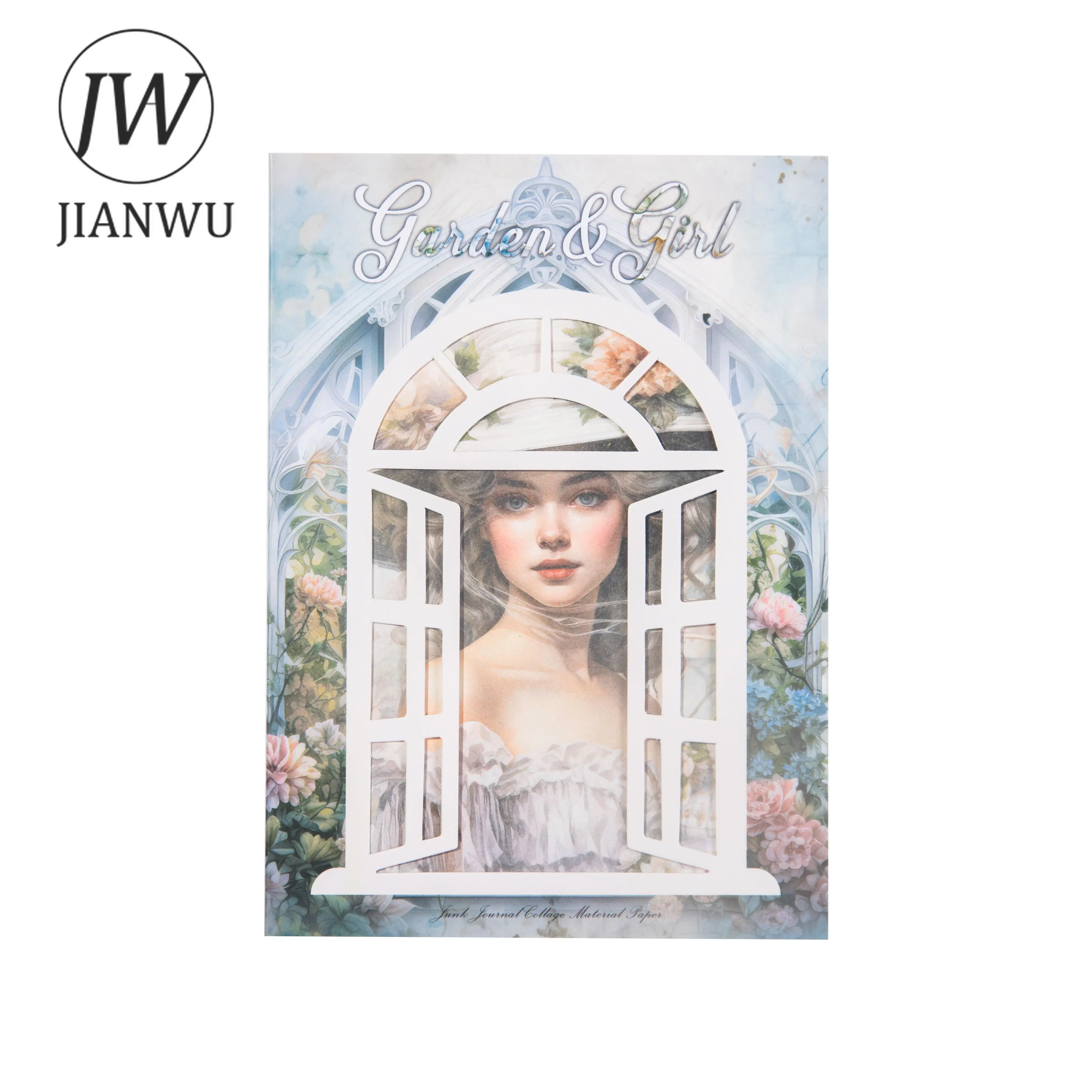 JIANWU 30 Sheets Garden and Girl Series Vintage Character Decor Material Paper Creative DIY Junk Journal Collage Stationery