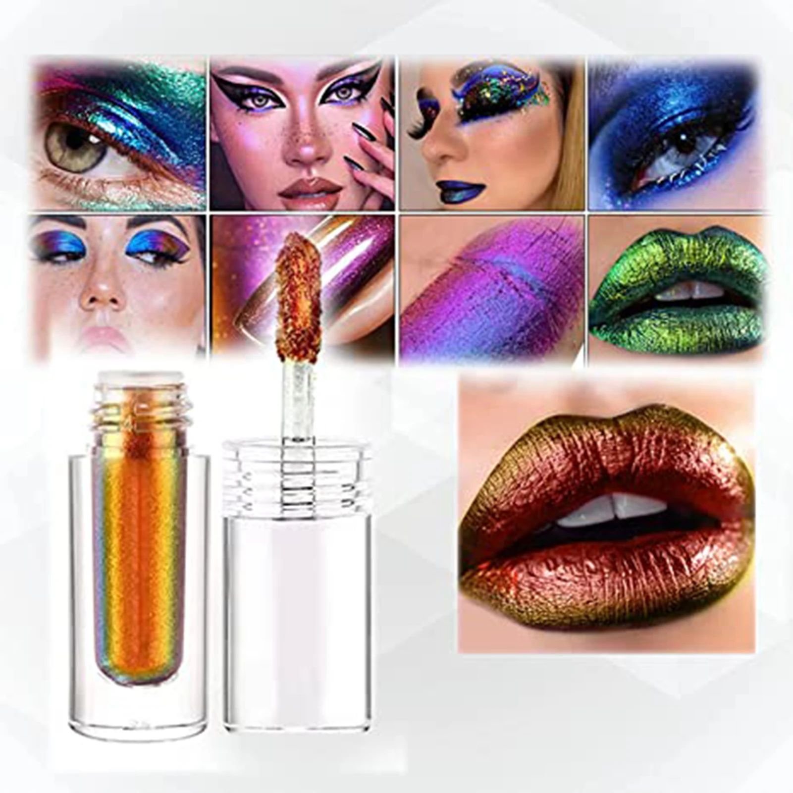 Shiny Eye Shadow Makeup Lipstick Natural Glittering Eyeshadow Lipstick for Dating Night Club Party