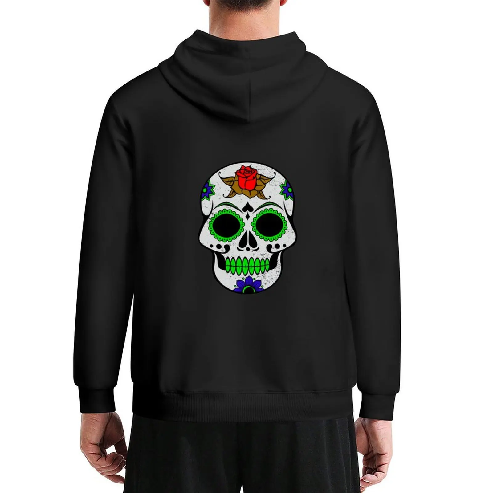 

Green Sugar Skull Hoodie anime clothes korean autumn clothes men clothing men's sweat-shirt new in hoodies & sweat-shirt