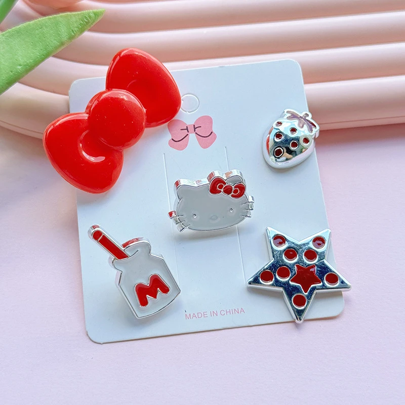 

MINISO Hello Kitty Removable Shoe Charms DIY Hole Shoes Detachable Buckle Garden Shoes Accessories Festival Xmas Gift