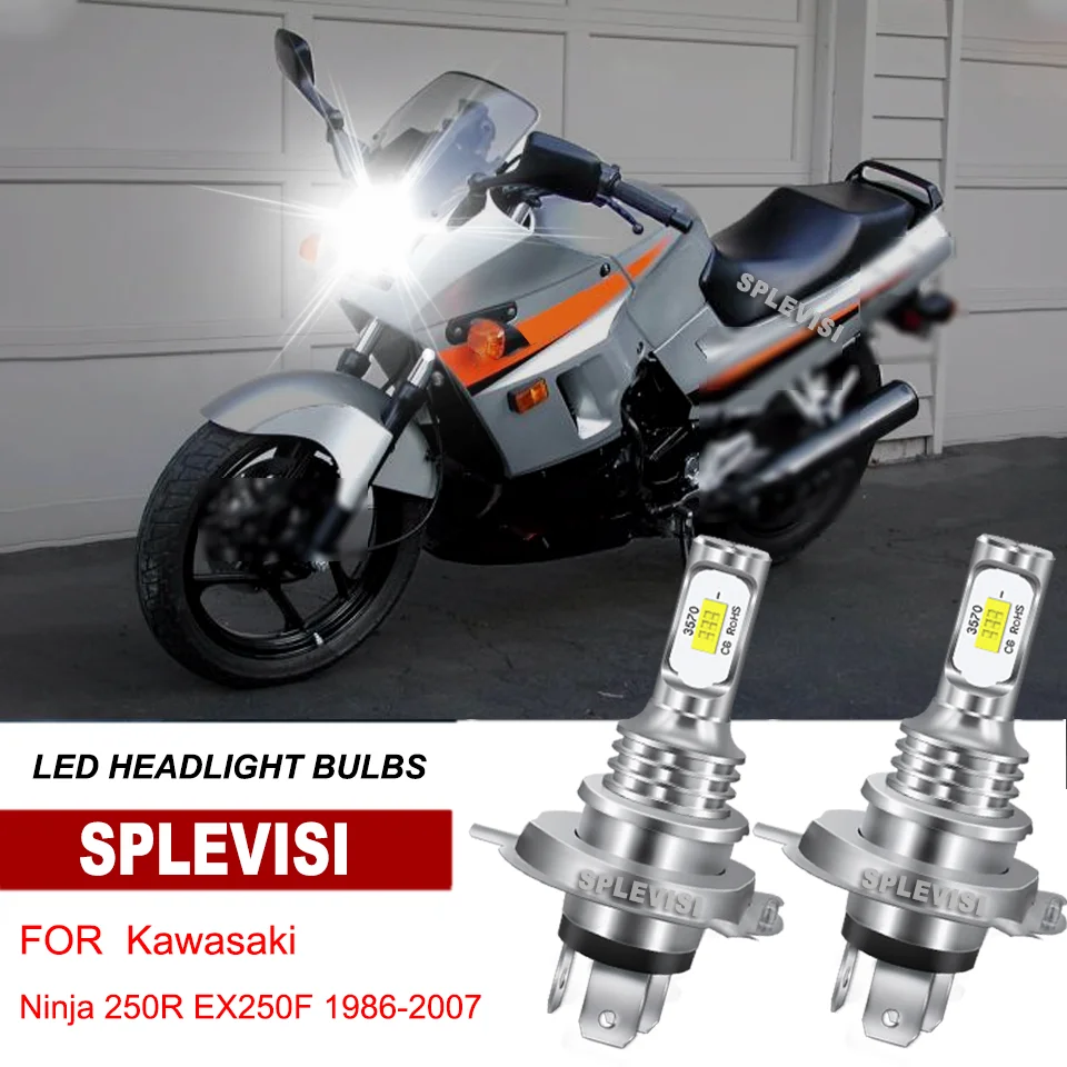 

H4 9003 Light Bulbs motorcycle headlight For Kawasaki Ninja 250R EX250F 1986-2007 750R ZX750F 1987-1990 ZX6R ZX600F 1995-1997