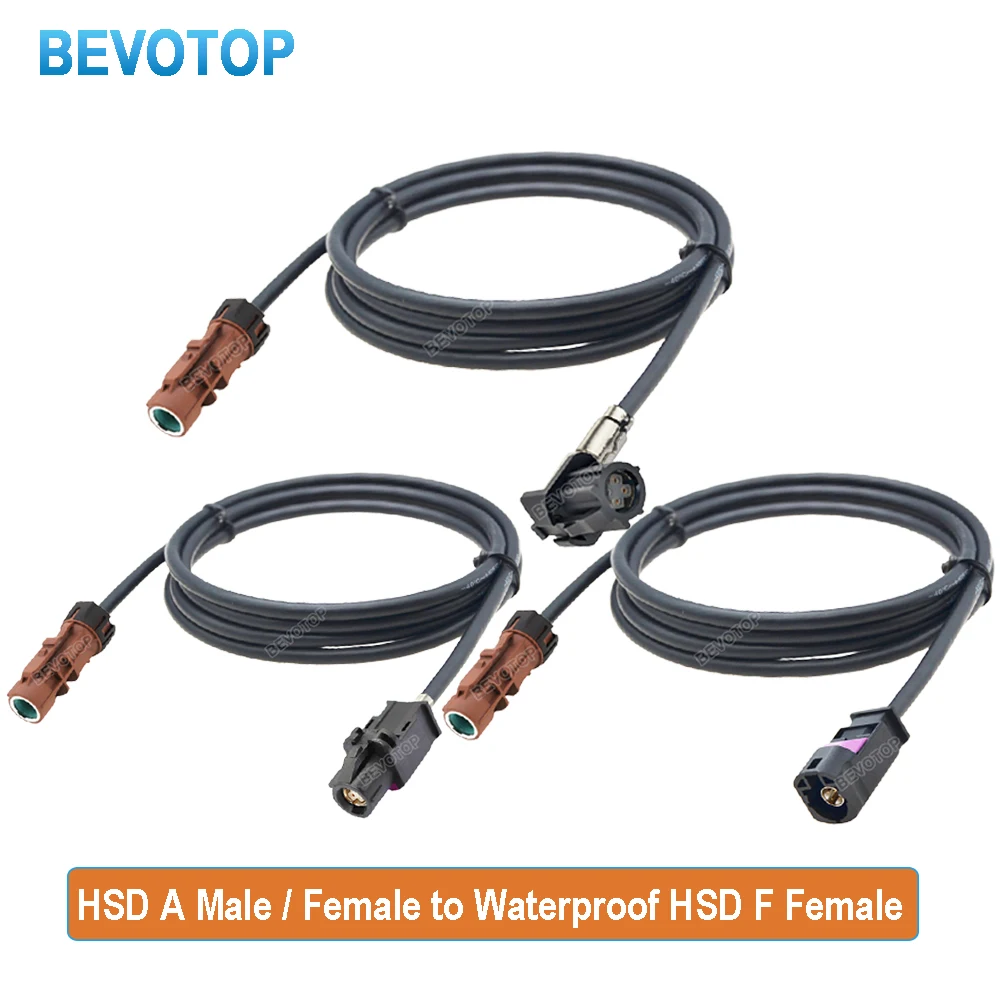 1PCS HSD A Male/Female Connector Adapter to Waterproof 4Pin HSD F Female Jack for Car Video Line HSD LVDS Cable Wire Harness
