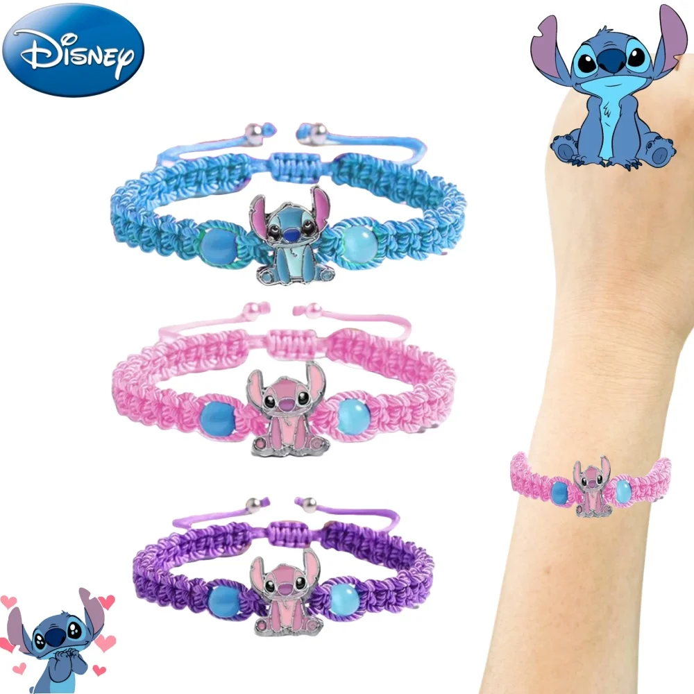 Stitch Disney Girls Anime Bracelet Cartoon Anime Figure Cute Wristand Ornaments Kids Toys Girls Birthday Gifts