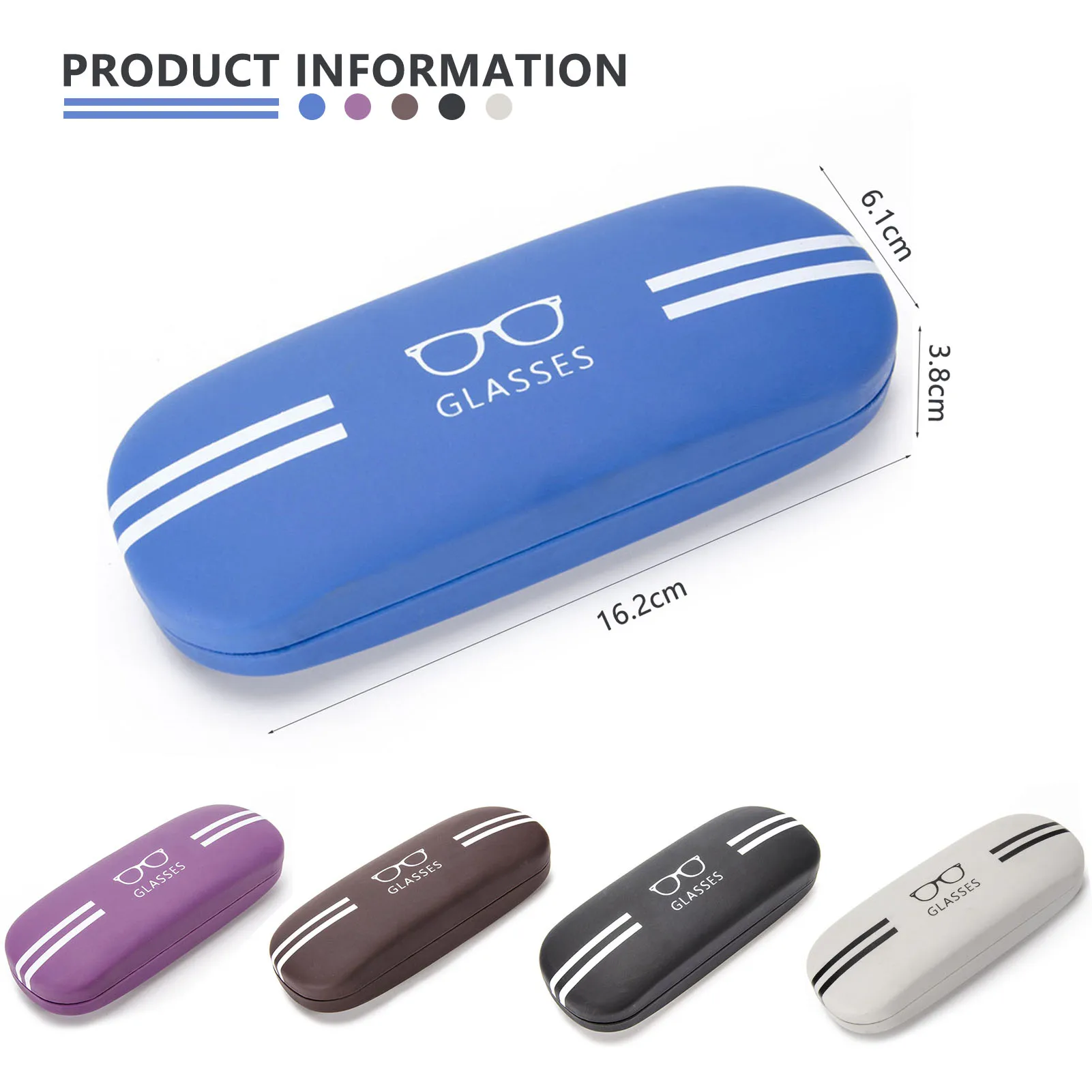 Flocking Glasses Case Horizontal Hard Sunglasses Box Compression Resistant PU Outer Cover Large Opening Eyeglass Container Newly