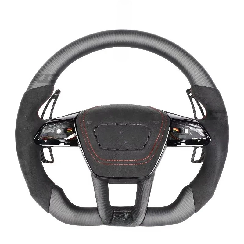 

Customized Carbon Fiber Steering Wheel Comfort Fit Leather Exclusive for A1 A3 A4 A5 C7 Q5 S3 8V B8 B9 S4 Q3 A8-Cayman M5
